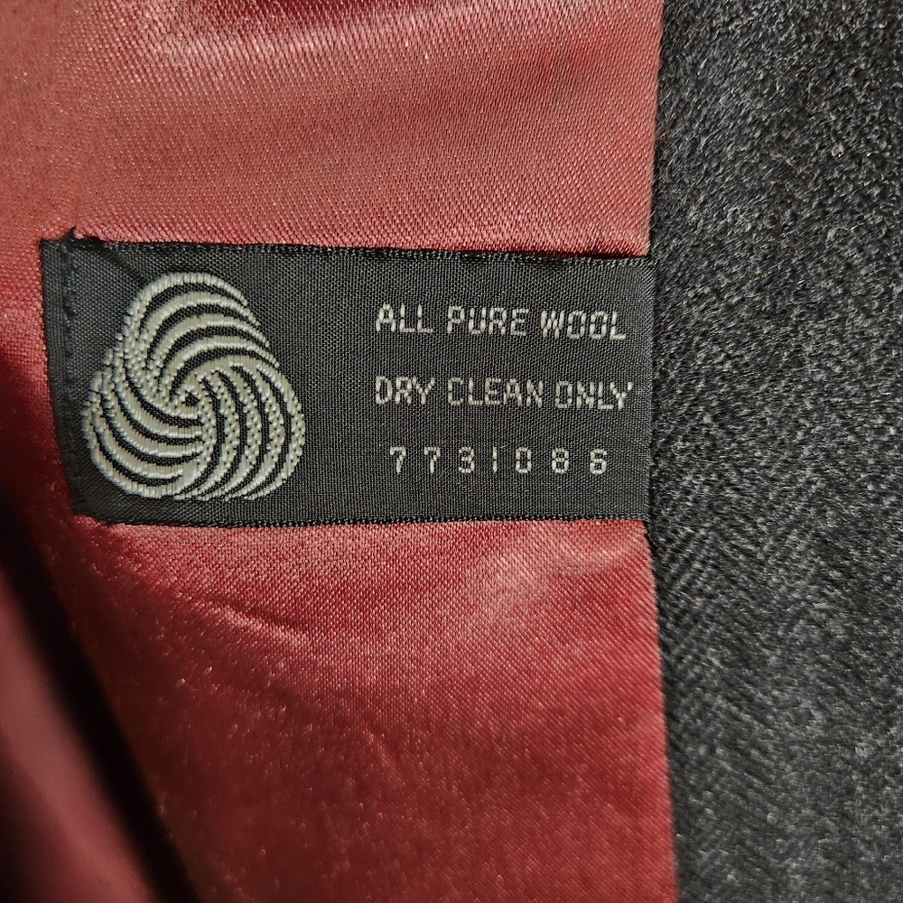 VINTAGE John Wanamaker Rittenhouse Collection 100% Wool Herringbone Overcoat 42R - Picture 5 of 12